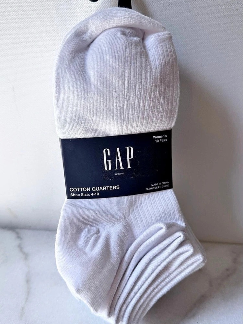 Gap Cotton Quarters 10 Pairs Socks White
